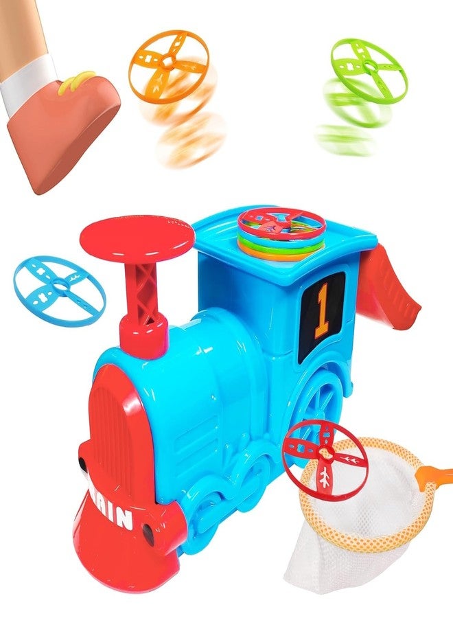 Braintastic لعبة إطلاق الأقراص الطائرة Braintastic Train مع 8 أقراص، وشبكتين للإمساك، ومجموعة أطباق طائرة سهلة التشغيل للأطفال والكبار، للعب في الأماكن المغلقة والمفتوحة مع العائلة والأصدقاء - Image 1